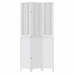 Biombo separador de 3 paneles madera maciza Paulownia blanco