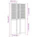 Biombo separador de 3 paneles madera maciza Paulownia blanco
