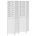 Biombo separador de 4 paneles madera maciza Paulownia blanco