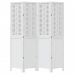 Biombo separador de 4 paneles madera maciza Paulownia blanco