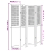 Biombo separador de 4 paneles madera maciza Paulownia blanco