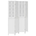 Biombo separador de 4 paneles madera maciza Paulownia blanco