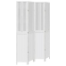Biombo separador de 4 paneles madera maciza Paulownia blanco