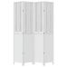 Biombo separador de 4 paneles madera maciza Paulownia blanco