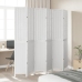 Biombo separador de 6 paneles madera maciza Paulownia blanco