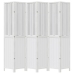 Biombo separador de 6 paneles madera maciza Paulownia blanco