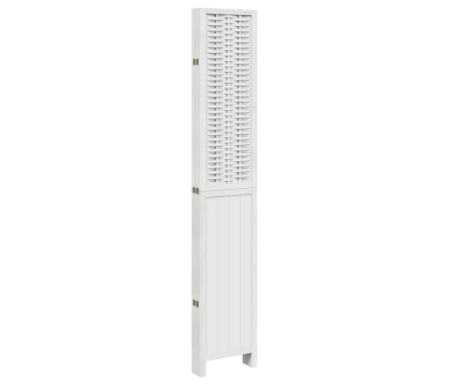 Biombo separador de 6 paneles madera maciza Paulownia blanco