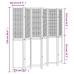 Biombo separador de 6 paneles madera maciza Paulownia blanco