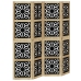 Biombo separador 4 paneles madera maciza Paulownia marrón negro