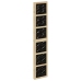 Biombo separador 4 paneles madera maciza Paulownia marrón negro