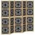 Biombo separador 5 paneles madera maciza Paulownia marrón negro