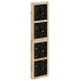 Biombo separador 5 paneles madera maciza Paulownia marrón negro