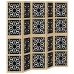 Biombo separador 5 paneles madera maciza Paulownia marrón negro