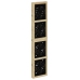 Biombo separador 5 paneles madera maciza Paulownia marrón negro