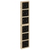 Biombo separador 5 paneles madera maciza Paulownia marrón negro