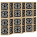 Biombo separador 6 paneles madera maciza Paulownia marrón negro
