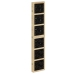 Biombo separador 6 paneles madera maciza Paulownia marrón negro