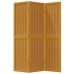 Biombo separador de 3 paneles madera maciza paulownia marrón