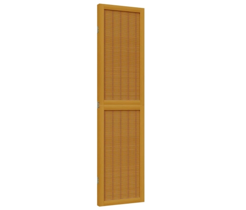 Biombo separador de 3 paneles madera maciza paulownia marrón