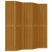 Biombo separador de 5 paneles madera maciza paulownia marrón
