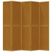 Biombo separador de 5 paneles madera maciza paulownia marrón