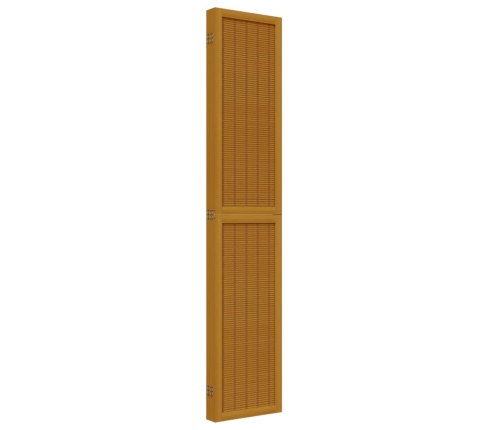 Biombo separador de 5 paneles madera maciza paulownia marrón
