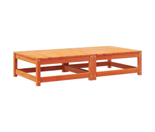 Reposapiés jardín cojines 2 uds madera maciza pino marrón cera