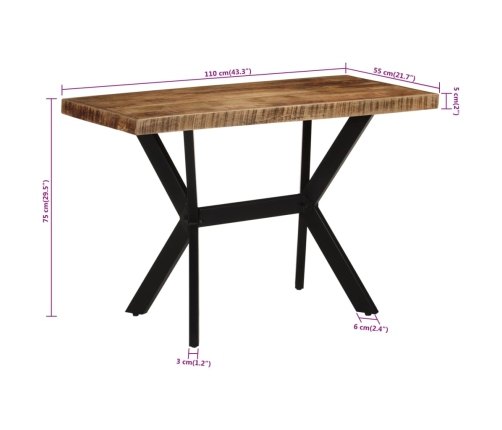 Mesa de comedor madera maciza de mango 110x55x75 cm