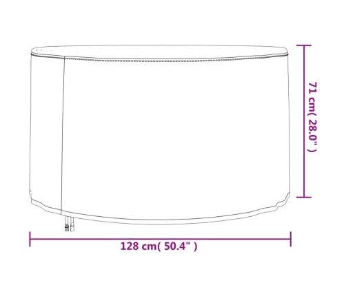 Cubiertas muebles jardín 2 uds tela Oxford 420D Ø 128x71 cm