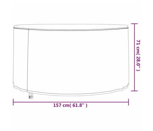 Cubiertas muebles jardín 2 uds tela Oxford 420D Ø 157x71 cm