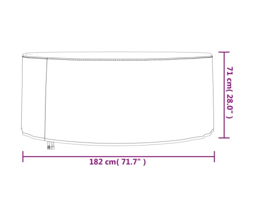 Cubiertas muebles jardín 2 uds tela Oxford 420D Ø 182x71 cm