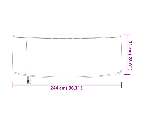 Cubiertas muebles jardín 2 uds tela Oxford 420D Ø 244x71 cm