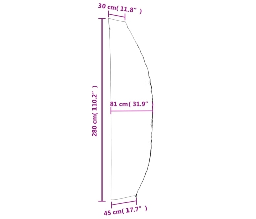 Cubierta sombrilla jardín 2 uds tela Oxford 420D 280x30/81/45cm