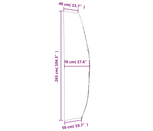 Cubierta sombrilla jardín 2 uds tela Oxford 420D 265x50/70/40cm