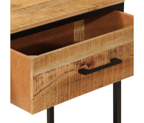 Mesa consola madera maciza de mango y hierro 100x35x76 cm