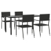 Juego de comedor de jardín 5 pzas ratán sintético y acero negro