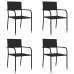 Juego de comedor de jardín 5 pzas ratán sintético y acero negro