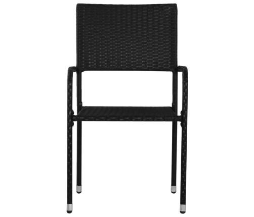 Juego de comedor de jardín 5 pzas ratán sintético y acero negro