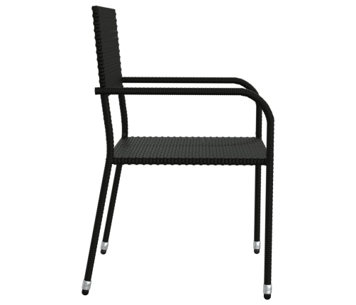 Juego de comedor de jardín 5 pzas ratán sintético y acero negro