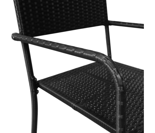 Juego de comedor de jardín 5 pzas ratán sintético y acero negro