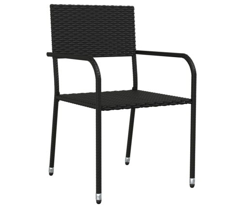 Juego de comedor de jardín 9 pzas ratán sintético y acero negro