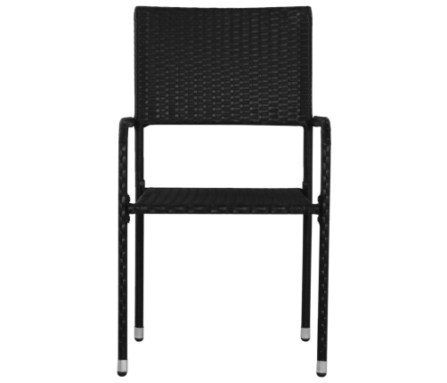 Juego de comedor de jardín 9 pzas ratán sintético y acero negro