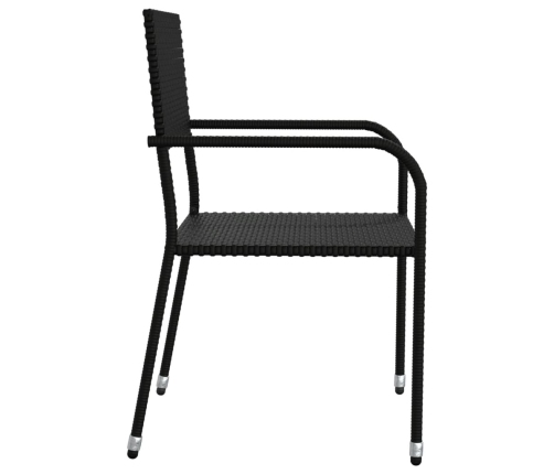 Juego de comedor de jardín 9 pzas ratán sintético y acero negro