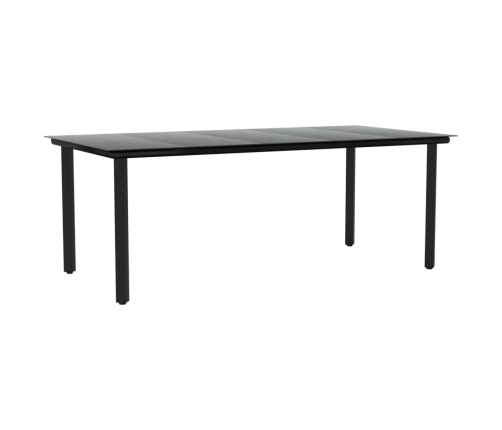 Juego de comedor de jardín 9 pzas ratán sintético y acero negro