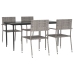 Juego de comedor jardín 5 pzas ratán sintético acero gris negro