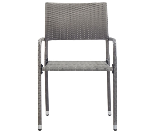 Juego de comedor jardín 5 pzas ratán sintético acero gris negro