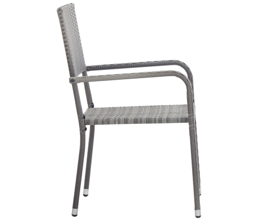 Juego de comedor jardín 5 pzas ratán sintético acero gris negro