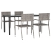 Juego de comedor jardín 5 pzas ratán sintético acero gris negro