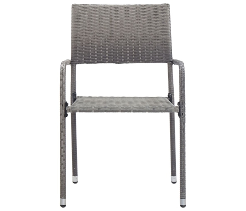 Juego de comedor jardín 9 pzas ratán sintético acero gris negro