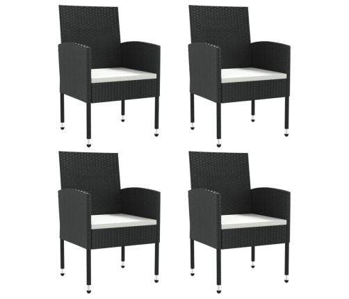 Juego de comedor de jardín 5 pzas ratán sintético y acero negro